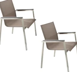 Destiny Gartensessel »ALTOS II« Set, 2 Stk. tlg. Edelstahl, Textilene, Polywood, stapelbar