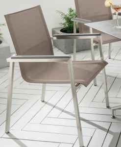 Destiny Gartensessel »ALTOS II« Set, 2 Stk. tlg. Edelstahl, Textilene, Polywood, stapelbar