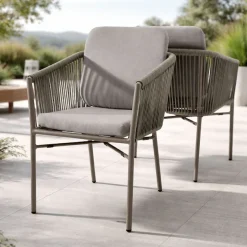 Destiny Gartensessel »LUCCA« Set, 2 Stk. tlg. Aluminium, Olefin-Rope, inkl. Auflagen, stapelbar