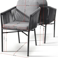 Destiny Gartensessel »LUCCA« Set, 2 Stk. tlg. Aluminium, Olefin-Rope, inkl. Auflagen, stapelbar