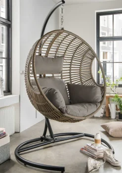 Destiny Hängesessel »COCO DE LUXE II« Stahl, Aluminium, Polyrattan, mit Gestell, inkl. Auflagen