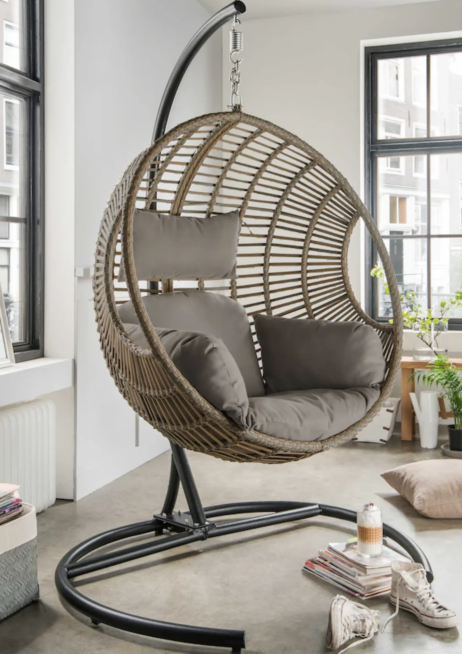 Destiny Hängesessel »COCO DE LUXE II« Stahl, Aluminium, Polyrattan, mit Gestell, inkl. Auflagen