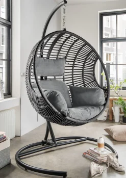 Destiny Hängesessel »COCO DE LUXE II« Stahl, Aluminium, Polyrattan, mit Gestell, inkl. Auflagen