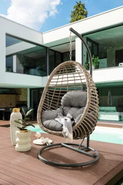 Destiny Hängesessel »COCO SUNRISE« Stahl, Polyrattan, mit Gestell, inkl. Auflagen