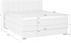Die PlanBar Boxspringbett »OC-ON21088« inkl. Matratzen u. Bonellfederkern Unterbau, Stauraum, 160/180x200cm
