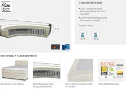 Die PlanBar Boxspringbett »OC-ON21088« inkl. Matratzen u. Bonellfederkern Unterbau, Stauraum, 160/180x200cm