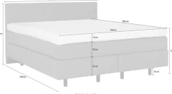 Die PlanBar Boxspringbett »OC-ON23163« inkl. Matratzen, Topper u. Bonellfederkern Unterbau, 160/180x200cm