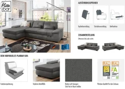 Die PlanBar Ecksofa »MP-IN16012 L-Form, mit Federkern-Polsterung« inkl. Sitztiefenverstellung, wahlweise mit weiteren Funktionen
