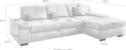 Die PlanBar Ecksofa »MP-IN16012 L-Form, mit Federkern-Polsterung« inkl. Sitztiefenverstellung, wahlweise mit weiteren Funktionen