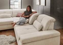 Die PlanBar Ecksofa »MP-IN16012 L-Form mit Federkern-Polsterung« inkl. Sitztiefenverstellung, optional mit Funktionen,