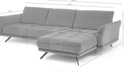 Die PlanBar Ecksofa »MP-IN20041 L-Form« optional Sitztiefenverstellung und Kopfstützen