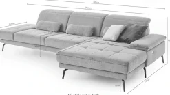 Die PlanBar Ecksofa »MP-IN20126 L-Form mit Federkern-Polsterung« mit Kopfteilverstellung, optional Sitztiefen- & Armteilverstellung