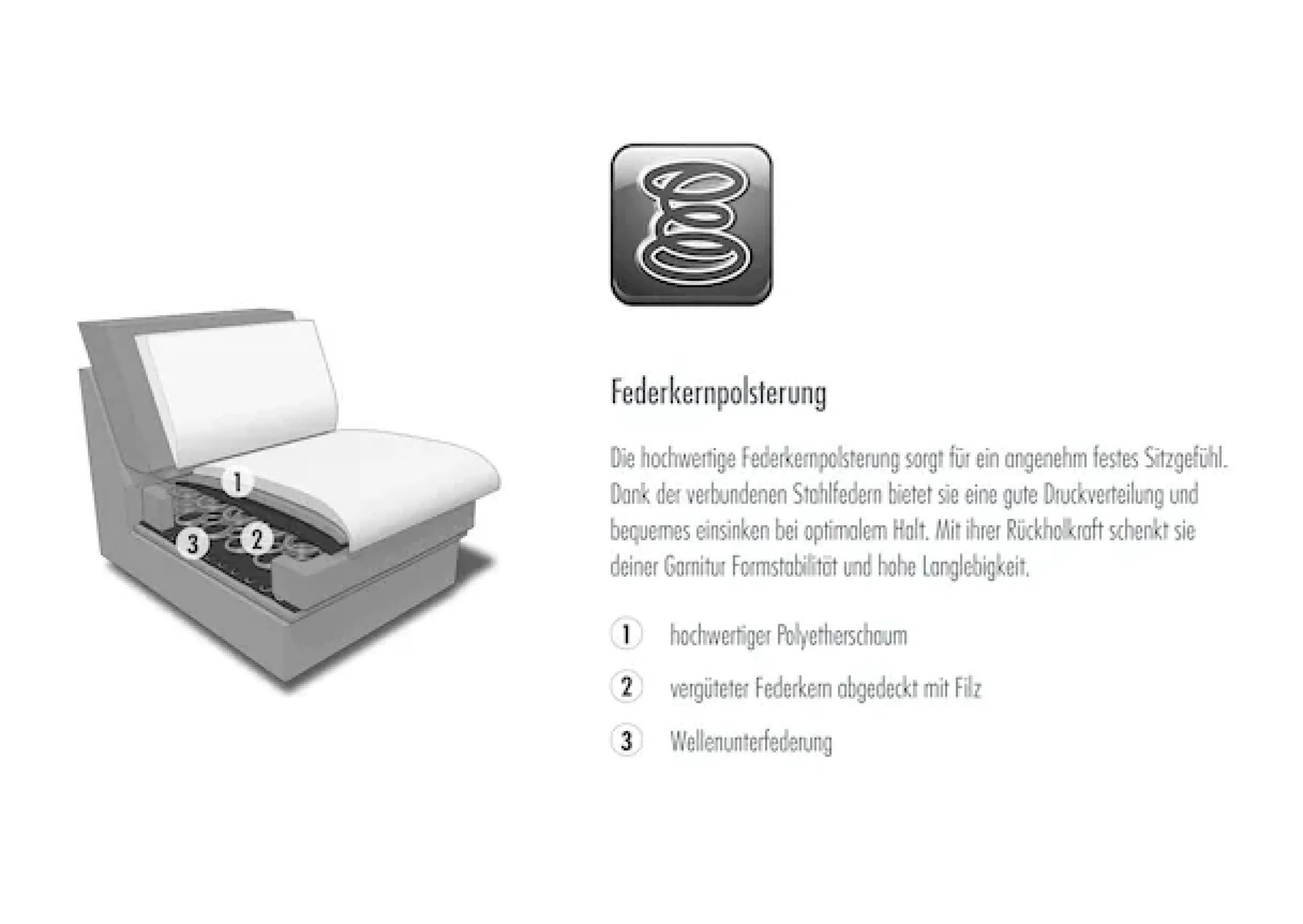Die PlanBar Ecksofa »MP-IN20126 L-Form mit Federkern-Polsterung« mit Kopfteilverstellung, optional Sitztiefen- & Armteilverstellung