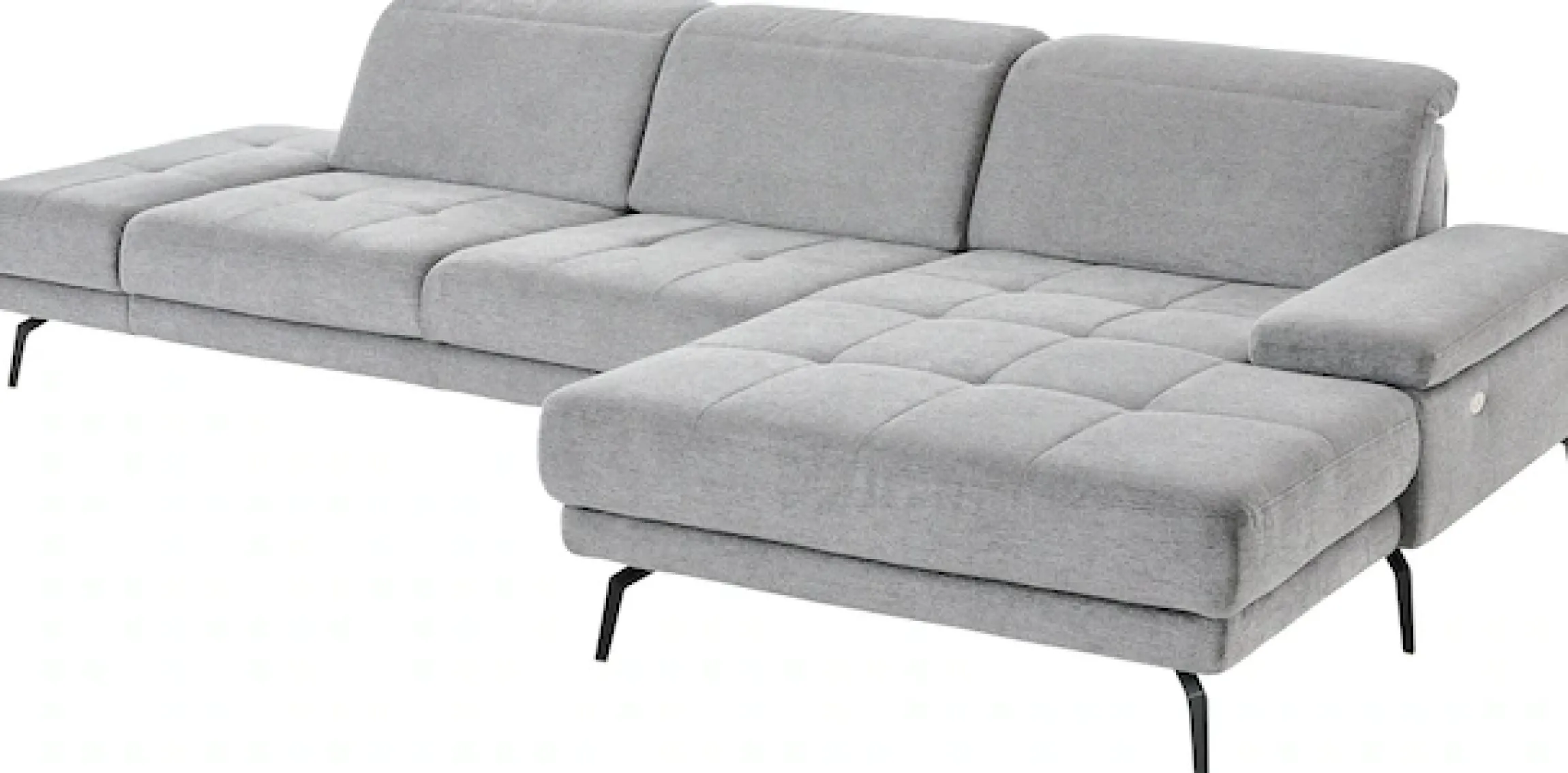 Die PlanBar Ecksofa »MP-IN20126 L-Form mit Federkern-Polsterung« mit Kopfteilverstellung, optional Sitztiefen- & Armteilverstellung