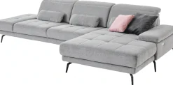 Die PlanBar Ecksofa »MP-IN20126 L-Form mit Federkern-Polsterung« mit Kopfteilverstellung, optional Sitztiefen- & Armteilverstellung