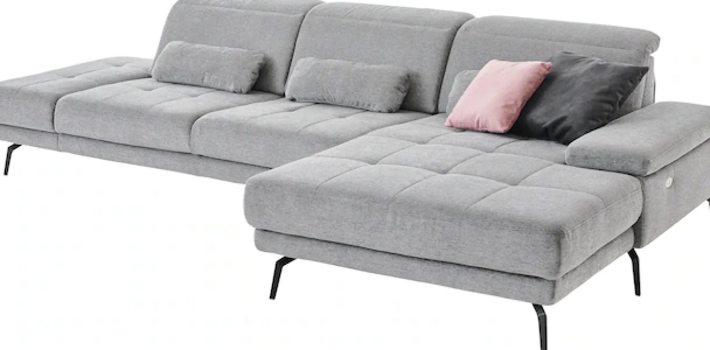 Die PlanBar Ecksofa »MP-IN20126 L-Form mit Federkern-Polsterung« mit Kopfteilverstellung, optional Sitztiefen- & Armteilverstellung