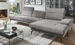 Die PlanBar Ecksofa »MP-IN20126 L-Form mit Federkern-Polsterung« mit Kopfteilverstellung, optional Sitztiefen- & Armteilverstellung
