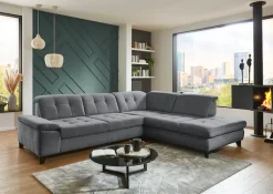 Die PlanBar Ecksofa »MP-IN18012 L-Form mit Federkern-Polsterung« Sitztiefenverstellung, optional Kopfteilverstellung & Schlaffunktion