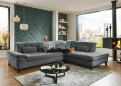 Die PlanBar Ecksofa »MP-IN18012 L-Form mit Federkern-Polsterung« Sitztiefenverstellung, optional Kopfteilverstellung & Schlaffunktion