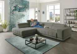 Die PlanBar Ecksofa »MP-IN15053 L-Form breiter Schenkel« mit Kopfteilverstellung, wahlweise mit manueller Vorziehbank
