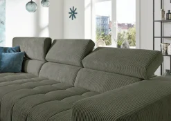 Die PlanBar Ecksofa »MP-IN15053 L-Form breiter Schenkel« mit Kopfteilverstellung, wahlweise mit manueller Vorziehbank