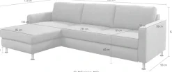 Die PlanBar Ecksofa »MP-IN19027 L-Form« wahlweise mit Schlaffunktion, frei im Raum stellbar
