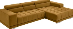 Die PlanBar Ecksofa »MP-IN15053 L-Form extra breiter Schenkel« wahlweise mit Kopfteilverstellung und manueller Vorziehbank
