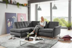 Die PlanBar Ecksofa »MP-IN20016 L-Form mit Kaltschaum-Polsterung« wahlweise mit Kopfstützen und Schlaffunktion