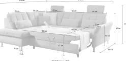 Die PlanBar Ecksofa »MP-IN20016 L-Form mit Kaltschaum-Polsterung« wahlweise mit Kopfstützen und Schlaffunktion