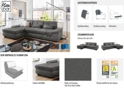 Die PlanBar Ecksofa »MP-IN16012 L-Form, mit Kaltschum-Polsterung« inkl. Sitztiefenverstellung, wahlweise mit weiteren Funktionen