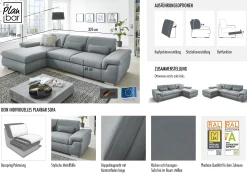Die PlanBar Ecksofa »MP-IN17041 L-Form, Breite 325 cm« Sitztiefenverstellung, optional Kopfteilverstellung & Schlaffunktion