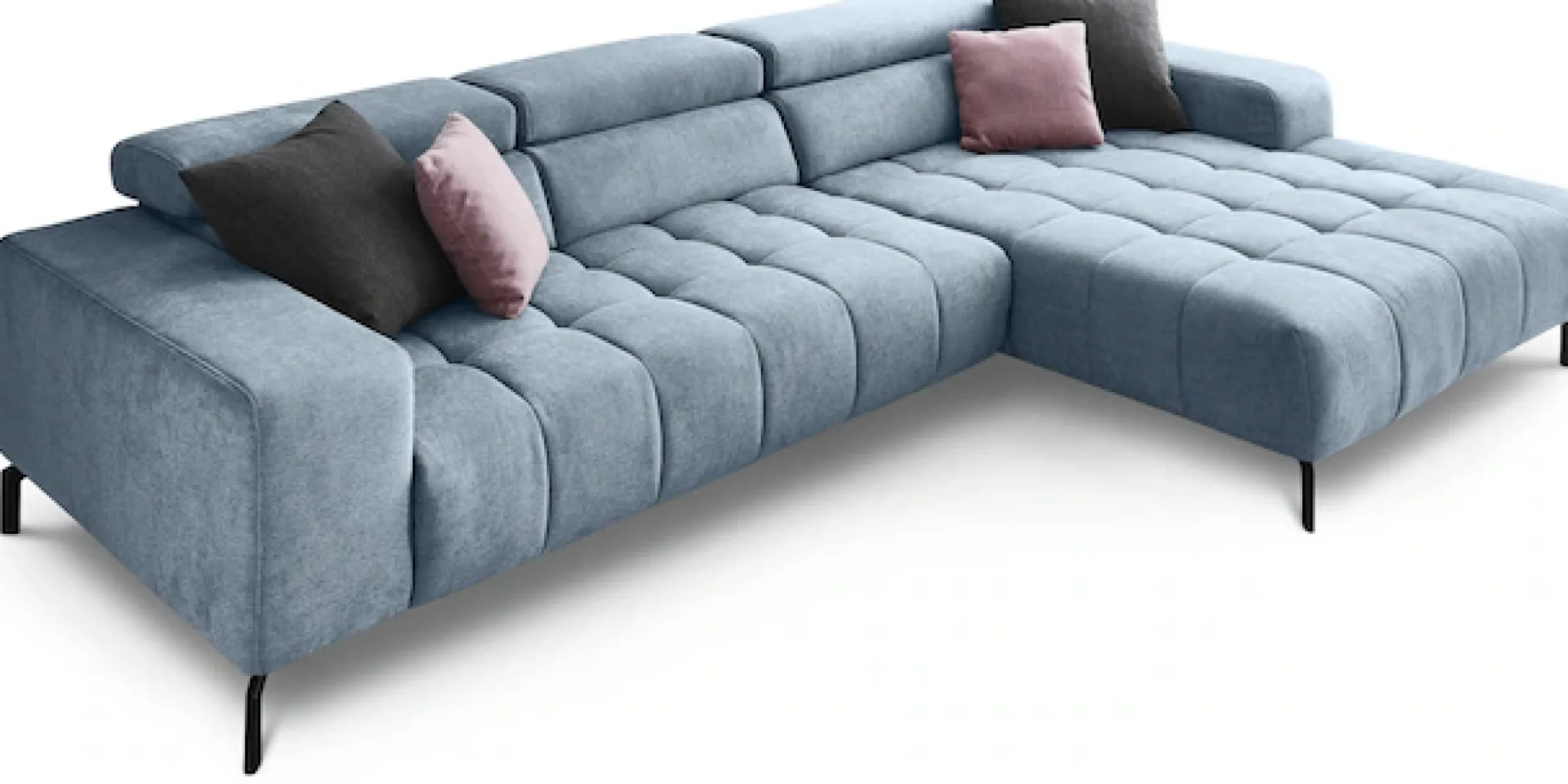 Die PlanBar Ecksofa »MP-IN18022 L-Form« mit Kopfteilverstellung & Zierkissen, optional Sitztiefenverstellung