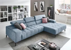 Die PlanBar Ecksofa »MP-IN18022 L-Form« mit Kopfteilverstellung & Zierkissen, optional Sitztiefenverstellung