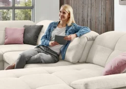 Die PlanBar Ecksofa »MP-IN16012 U-Form, mit Kaltschaum-Polsterung« inkl. Sitztiefenverstellung wahlweise mit weiteren Funktionen