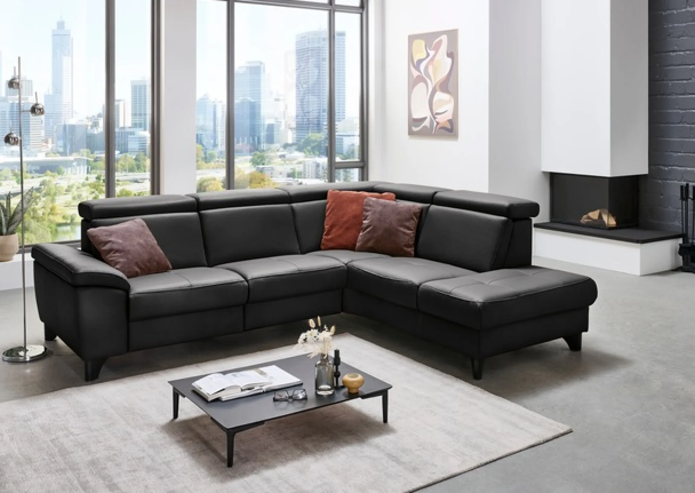 Die PlanBar Ecksofa »PN-EM23166 L-Form« optional mit Kopfteilverstellung und Stauraum