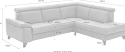 Die PlanBar Ecksofa »PN-EM23166 L-Form« optional mit Kopfteilverstellung und Stauraum