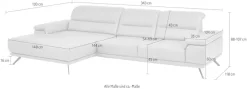Die PlanBar Ecksofa »PN-EM19074, L-Form, Breite 343 cm« inkl. Sitztiefen- und Kopfteilverstellung