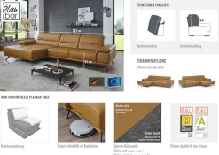 Die PlanBar Ecksofa »PN-EM19074, L-Form, Breite 343 cm« inkl. Sitztiefen- und Kopfteilverstellung