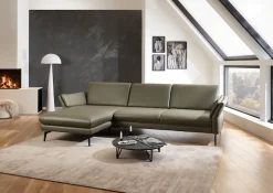 Die PlanBar Ecksofa »PN-EM23050, L-Form, Breite 289 cm, Leder, bis 120 kg belastbar« Optional mit Echtleder-Rücken, Kopfstütze, Sitz- und Armverstellung