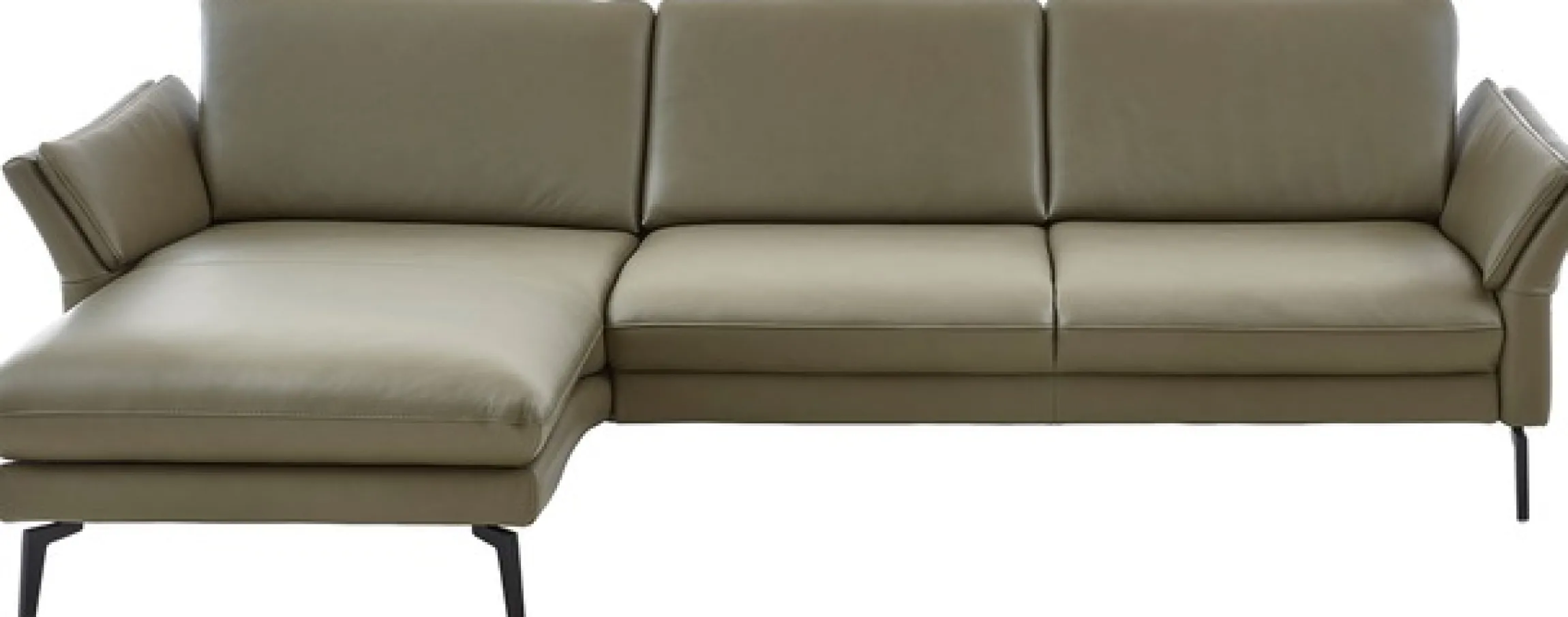Die PlanBar Ecksofa »PN-EM23050, L-Form, Breite 289 cm, Leder, bis 120 kg belastbar« Optional mit Echtleder-Rücken, Kopfstütze, Sitz- und Armverstellung