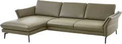 Die PlanBar Ecksofa »PN-EM23050, L-Form, Breite 289 cm, Leder, bis 120 kg belastbar« Optional mit Echtleder-Rücken, Kopfstütze, Sitz- und Armverstellung