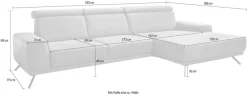 Die PlanBar Ecksofa »PN-EM22041 L-Form« wahlweise motorisches Canape oder Sitztiefenverstellung