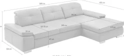 Die PlanBar Ecksofa »PN-IN16012 L-Form, Breite 309 cm« inkl. Sitztiefenverstellung, optional mit Kopfteilverstellung