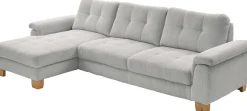 Die PlanBar Ecksofa »PP-LA19101 L-Form, Breite 316 cm« wahlweise mit Schlaffunktion und verstellbaren Kopfstützen, in Cord