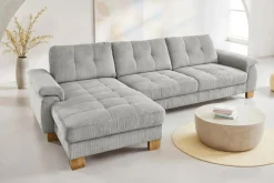 Die PlanBar Ecksofa »PP-LA19101 L-Form, Breite 316 cm« wahlweise mit Schlaffunktion und verstellbaren Kopfstützen, in Cord