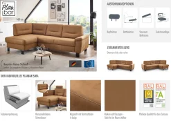 Die PlanBar Ecksofa »PP-PF23172 L-Form, Breite 244 cm« Eckgarnitur mit besonders kleinem Stellmaß ca. 160 x 244 cm