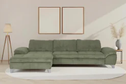 Die PlanBar Ecksofa »Recamiere MP-IN14007 L-Form, Breite 318 cm« wahlweise mit Schlaffunktion und verstellbaren Kopfstützen