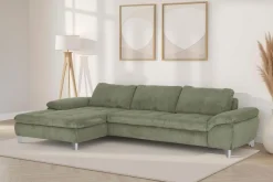 Die PlanBar Ecksofa »Recamiere MP-IN14007 L-Form, Breite 318 cm« wahlweise mit Schlaffunktion und verstellbaren Kopfstützen