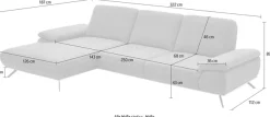 Die PlanBar Ecksofa »ZE-EM18063, Breite 322 cm« wahlweise mit Sitztiefen- und Armteilverstellung