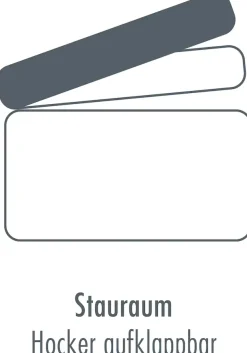 Die PlanBar Hocker »PN-EM23166« Aufklappbar mit Stauraum, stylische Metallfüße